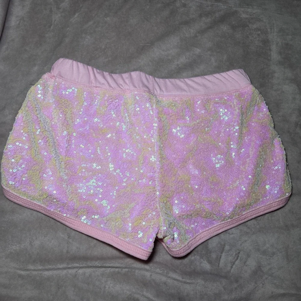 Mila Las‎ Vegas Sequin Tank & Shorts Set Women's XL Pink Sparkle Lounge Pajama